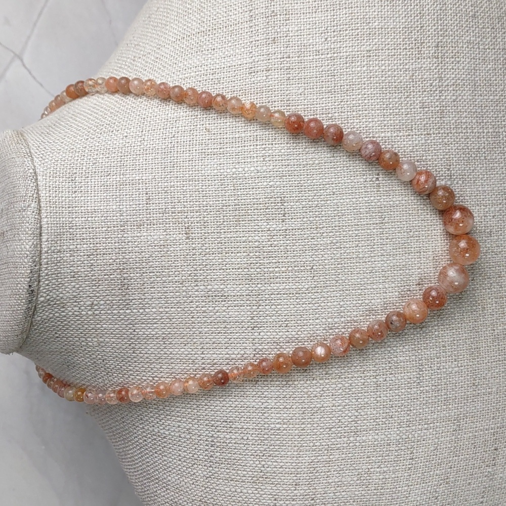 D'Joy Natural Sunstone Bead Necklace